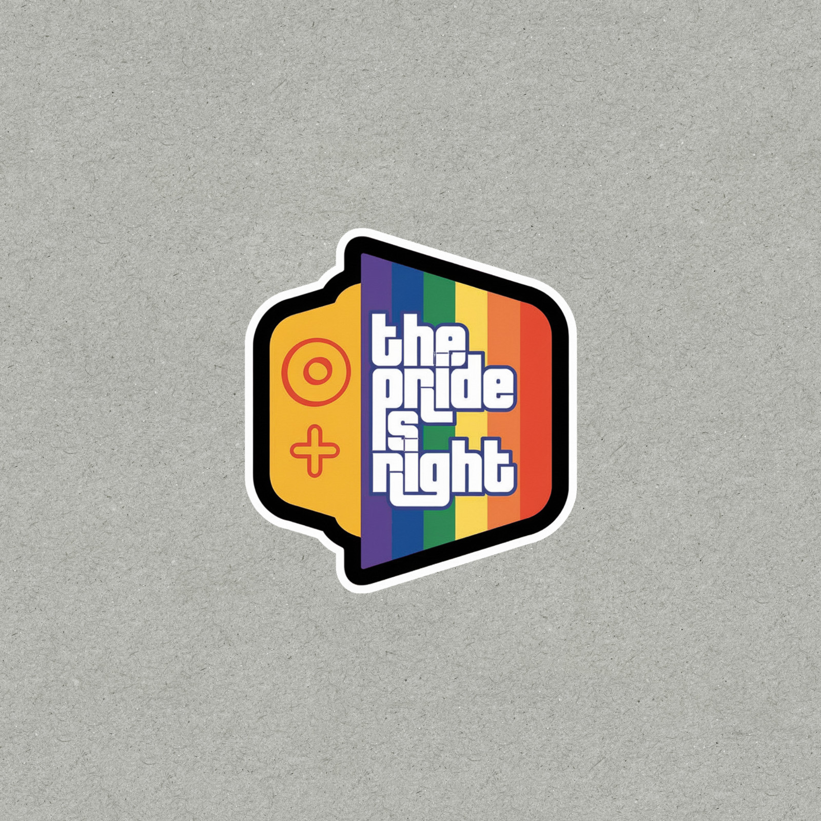 Pride Is Right Retro Rainbow LGBTQ+ Ally Bubble-Cut Sticker #3952