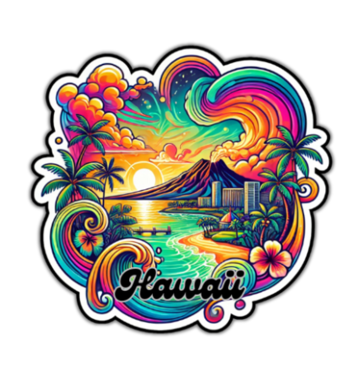 Hawaii Fridge Magnet or Laptop Sticker