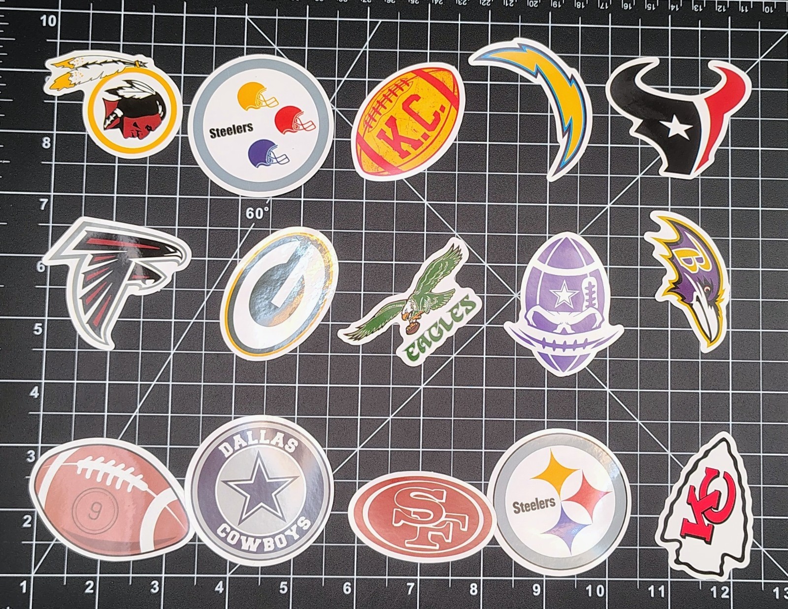 50 Pro Football Stickers Lot Vinyl American Gridiron Tailgate Helmet Sports Fan