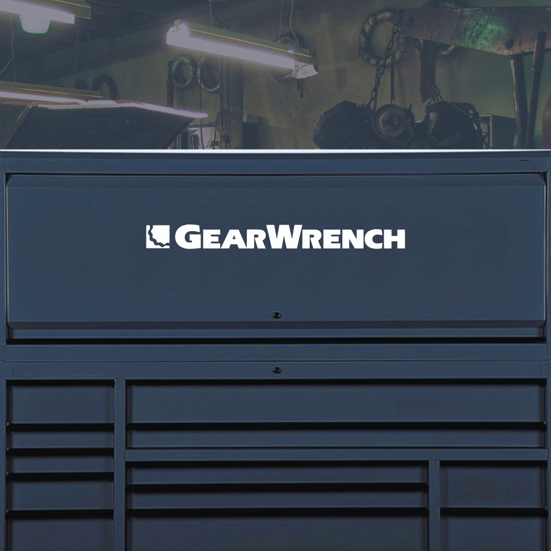 2pk Gearwrench Logo Decal Sticker – Wrench, Drill, Socket, Ratchet, Tool Box
