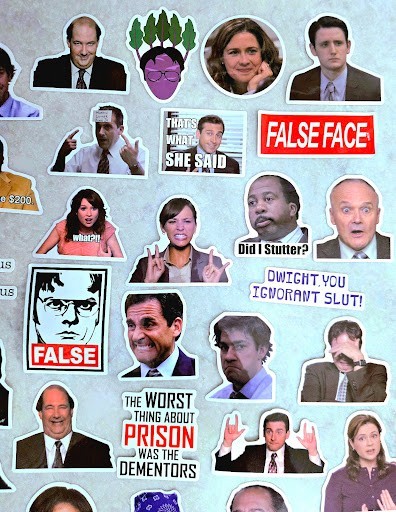 50-Pack The Office Sticker Pack – Vinyl Decals for Laptops & Hydro Flasks.