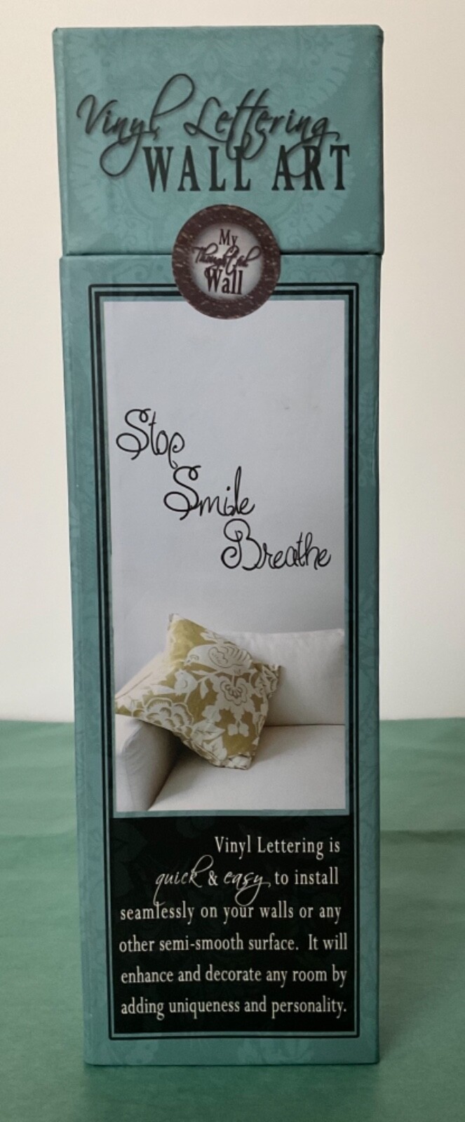 Vinyl Lettering Wall Art STOP SMILE BREATHE 22” x 28.5”