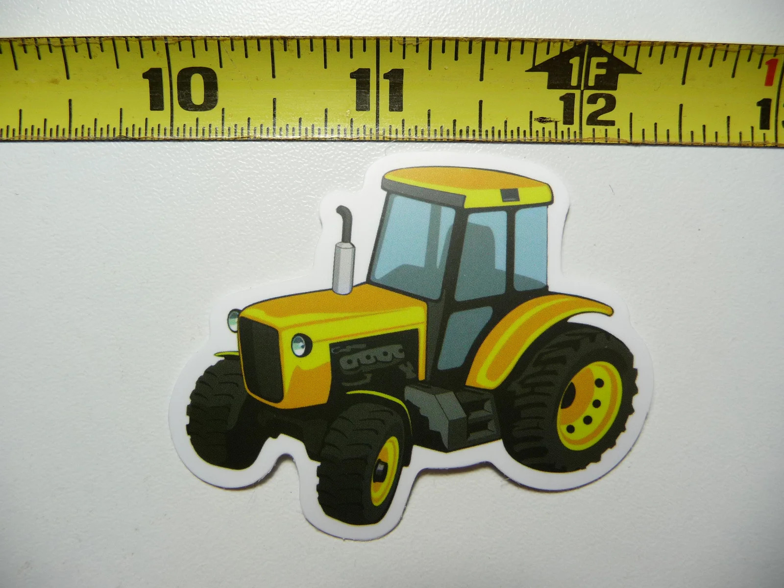 TRACTOR WHEELS TURNED SMALL STICKER DECAL FUN FUNNY CONSTRUCTION VEHICLE