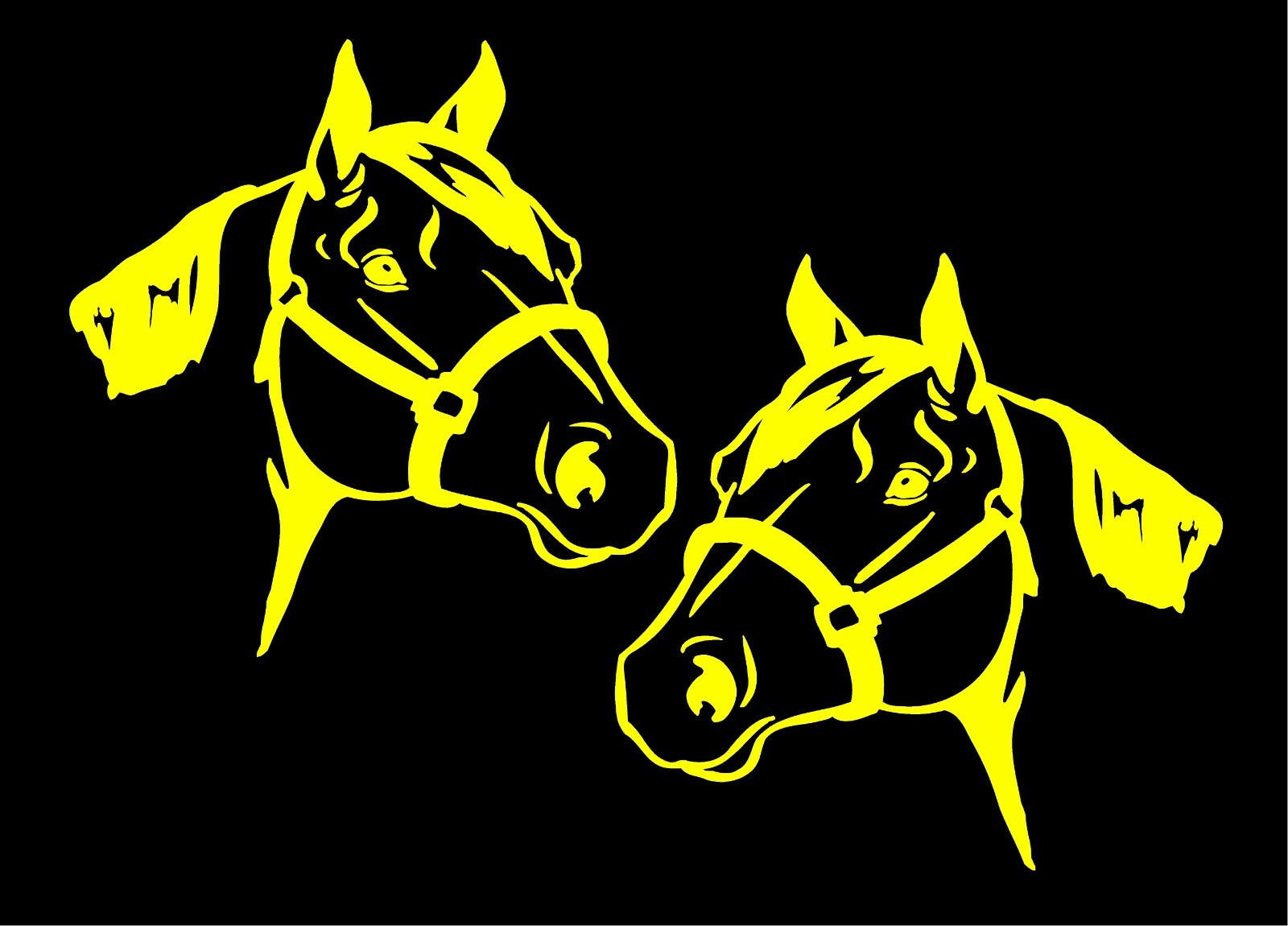 Quarter Horse Decals Mirrored Image Set equestrian trailer vinyl car stickers