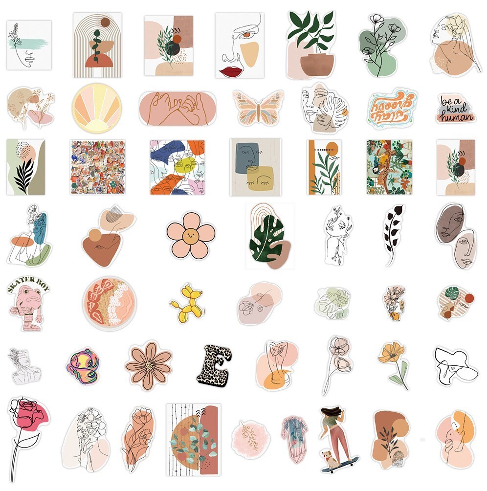 200pcs Retro Cottagecore Vintage Vinyl Sticker Waterproof Decal，#106107186