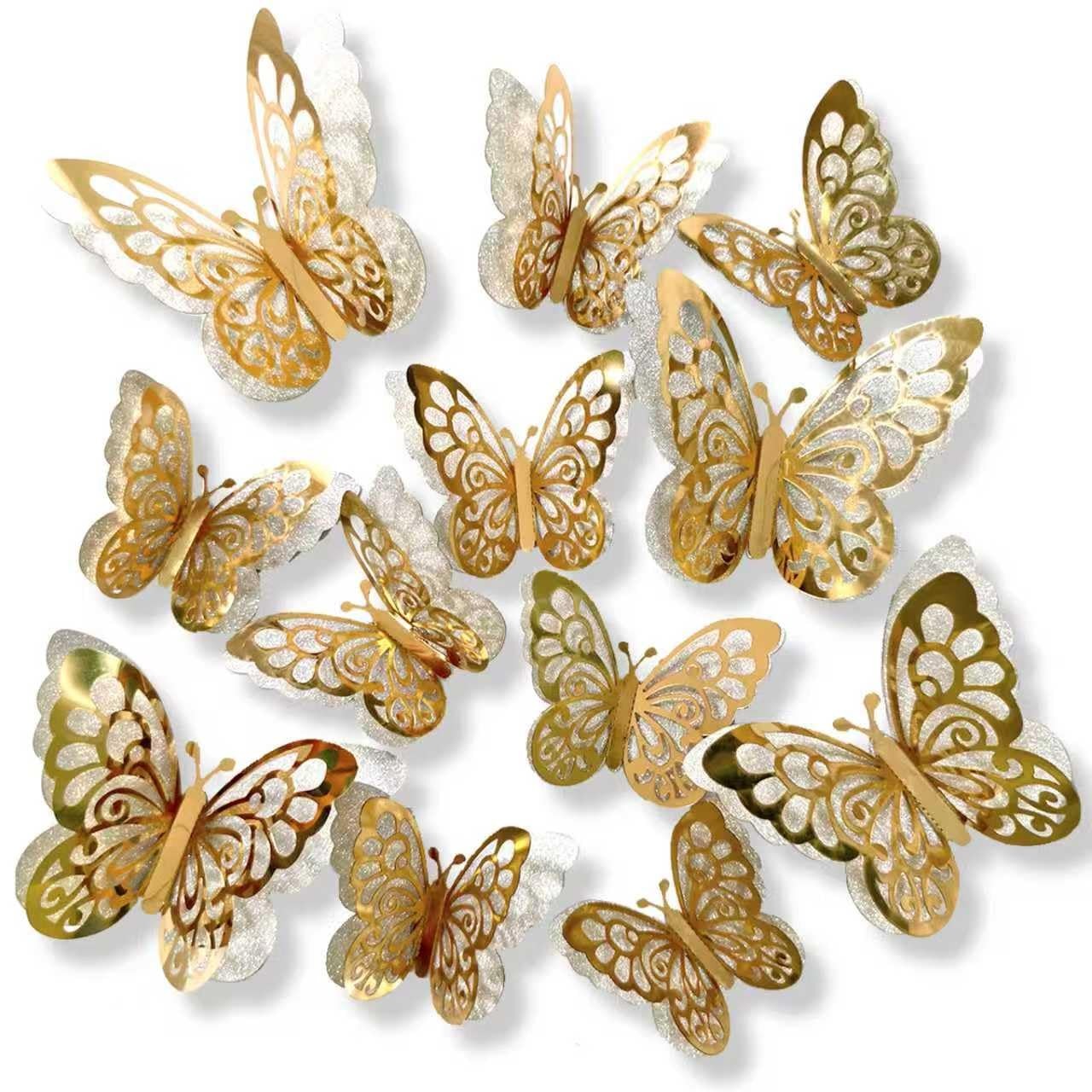 3D Butterfly Wall Decals – & Wedding Celebrations, -Adhesive Wall Art Decorat…