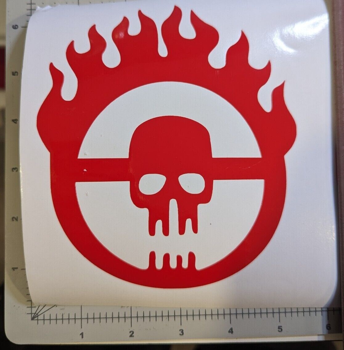 MAD MAX Fury Road Flaming Skull logo LARGE 5.75×5" Furiosa