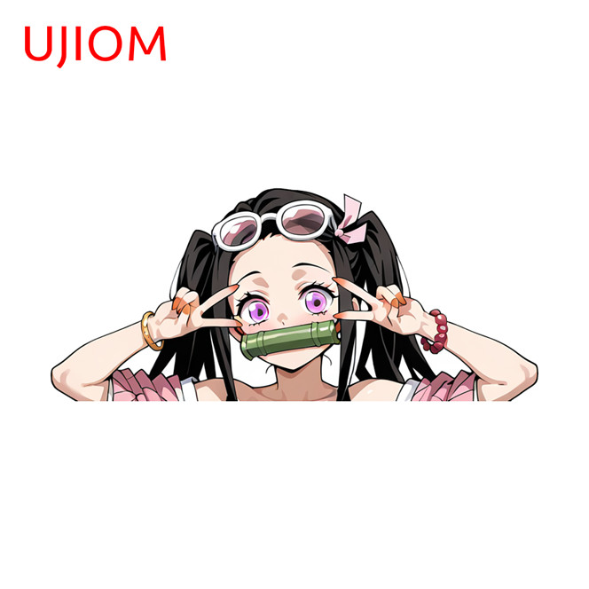 EARLFAMILY 5.1" Kamado Nezuko Car Sticker Car Windows Luggage Windshield Decal