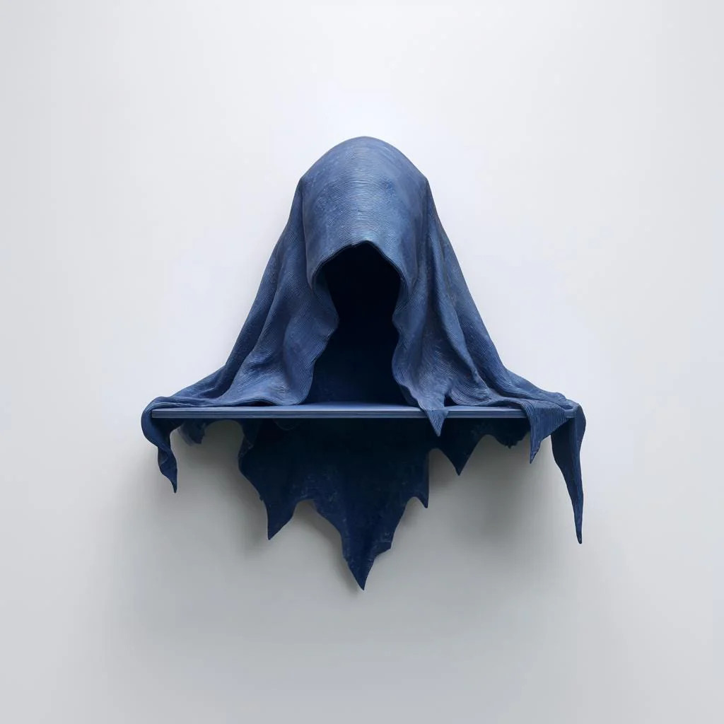 3D Printed Cloaked Wraith Wall Shelf | Gothic Fantasy Hooded Figure Floating