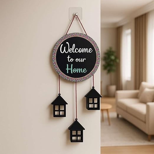 Wooden Wall Hanging Welcome Sign Decorative Quote Board For Home, Door, Entrance