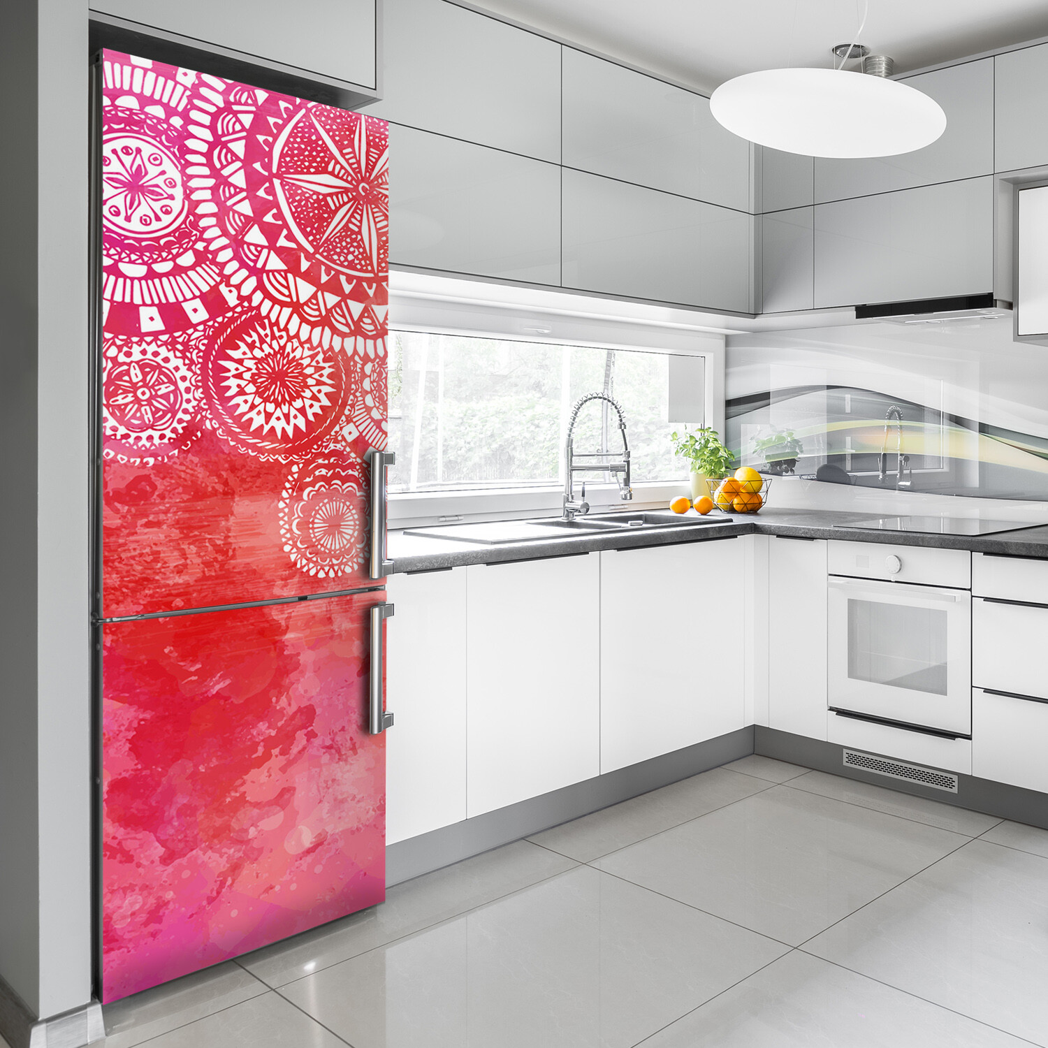 3D Wall Fridge Sticker Magnet Decor Refrigerator Wall Mural Modern ornaments
