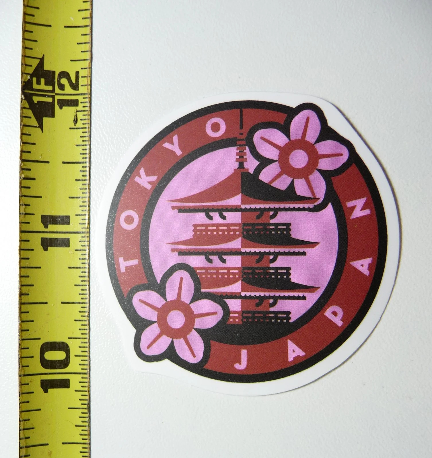 FLOWERS PAGODA TEMPLE JAPAN SMALL STICKER DECAL MINI TINY TRAVEL POSTER