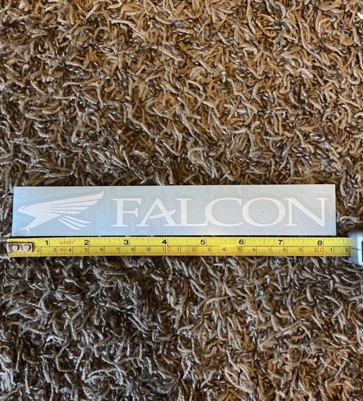 Falcon Fishing Rods Sticker Decal White Approx 8” Fly Fish Water Outdoor