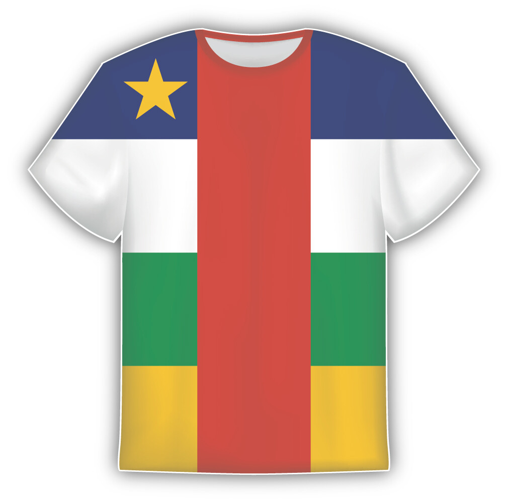 Central African Republic Flag Sticker In The Form Of T Shirt Vinyl Sticker Decal