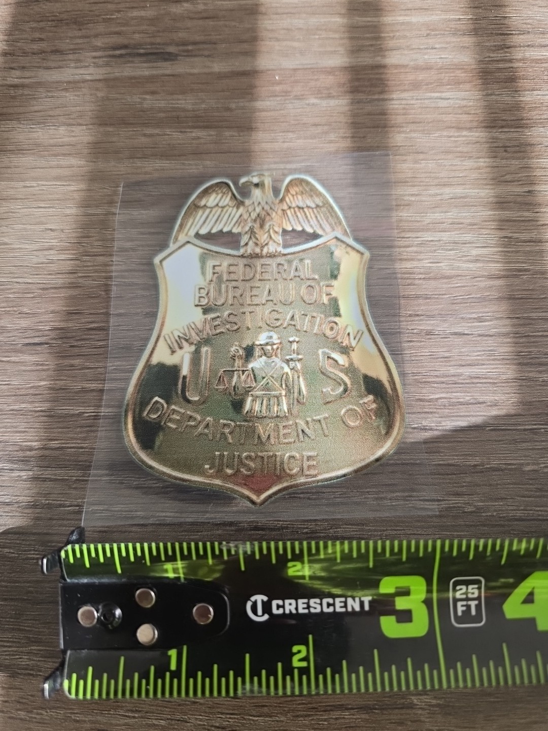 FBI Dept Of Justice Badge UV DTF Decal Sticker Waterproof Made In USA