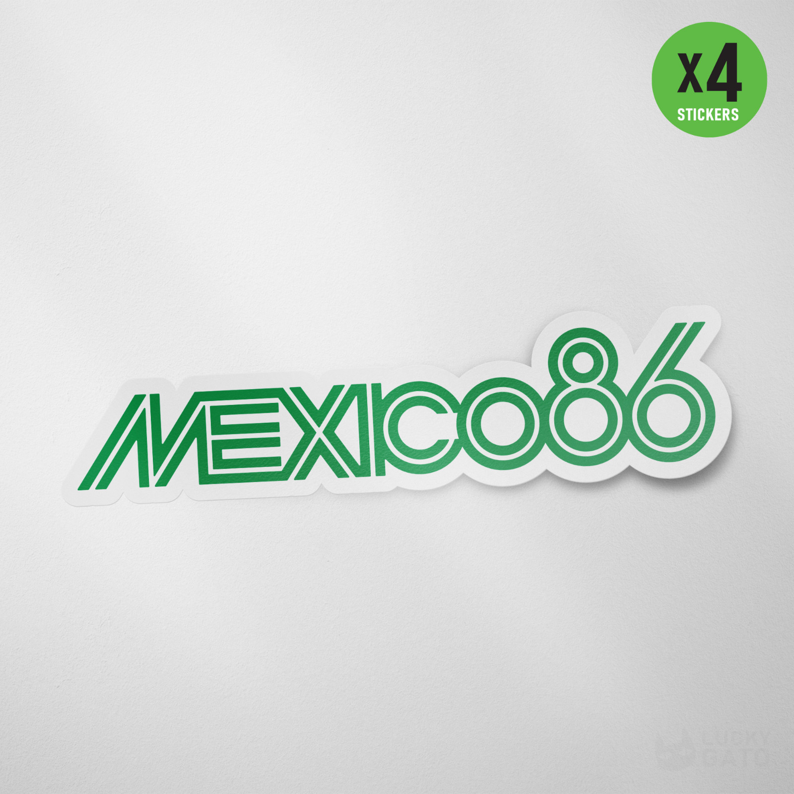 4 Pack – Mexico 86 Retro Soccer Vinyl Sticker Decal Calcomania Color Die Cut