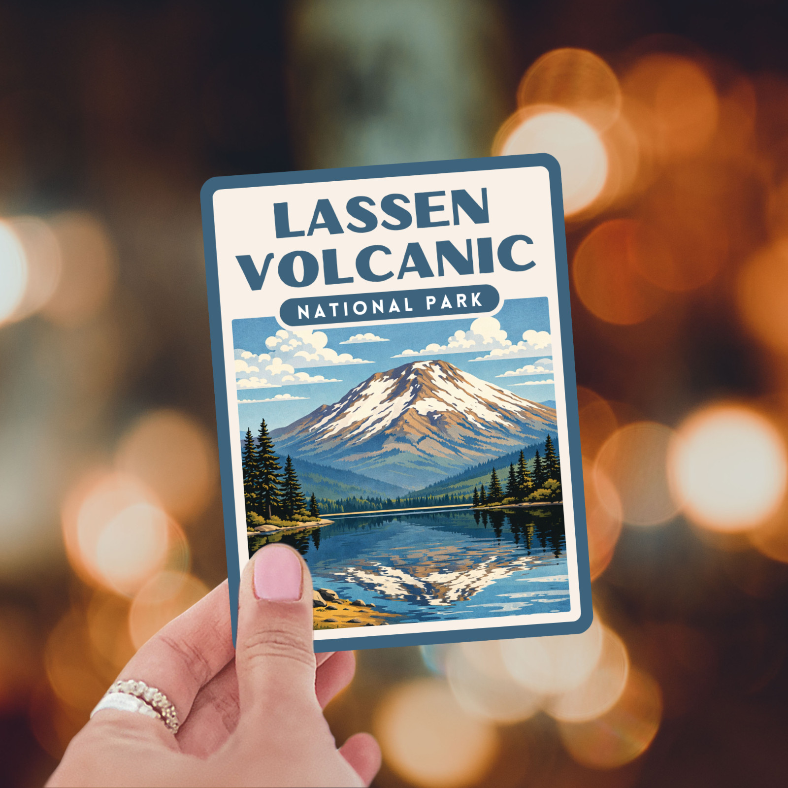 Lassen Volcanic National Park Sticker Retro Screen Print Vinyl California Decal