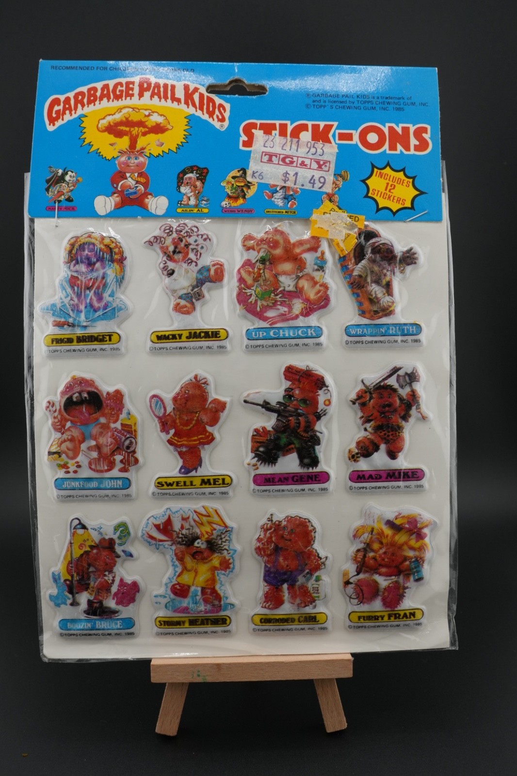Vintage Garbage Pail Kids Stick On Name Tags Sticker Set Art GPK 1986 Set of 11