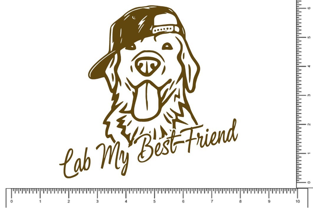 Lab Dog, My Best Friend Vinyl Decal, Waterproof, Durable Outdoor Labrador