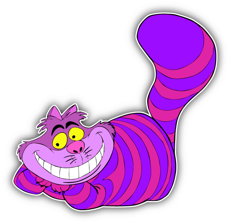 Cheshire Cat Smile artoon Car Bumper Sticker Decal 5" x 5"