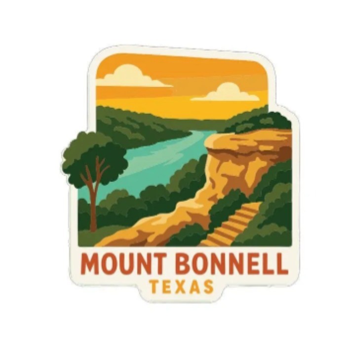 Mount Bonnell Texas Iron On Heat Transfer Vinyl HTV Die-Cut Symbolic Landmark