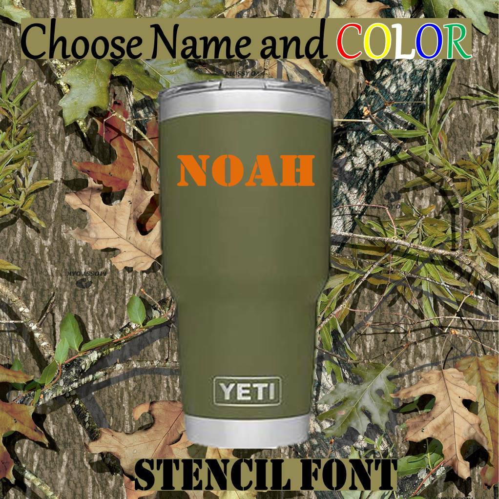 Stencil vinyl decal for Tumblers,Ramblers,Cups Sticker, Personalized Name 3"
