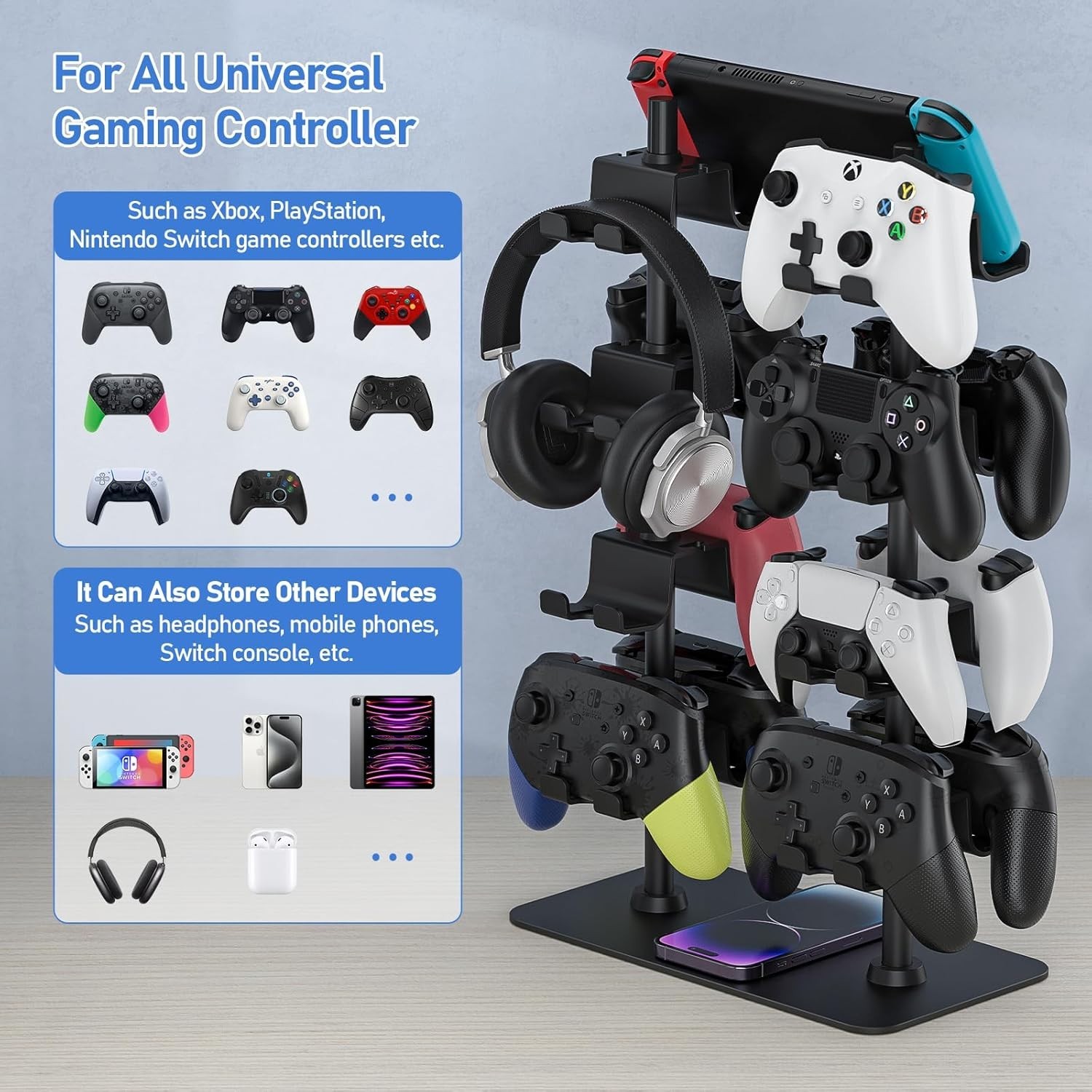 Controller Holder for 16 Xbox PS5 PS4 Gaming Controller, Video Game Controlle…