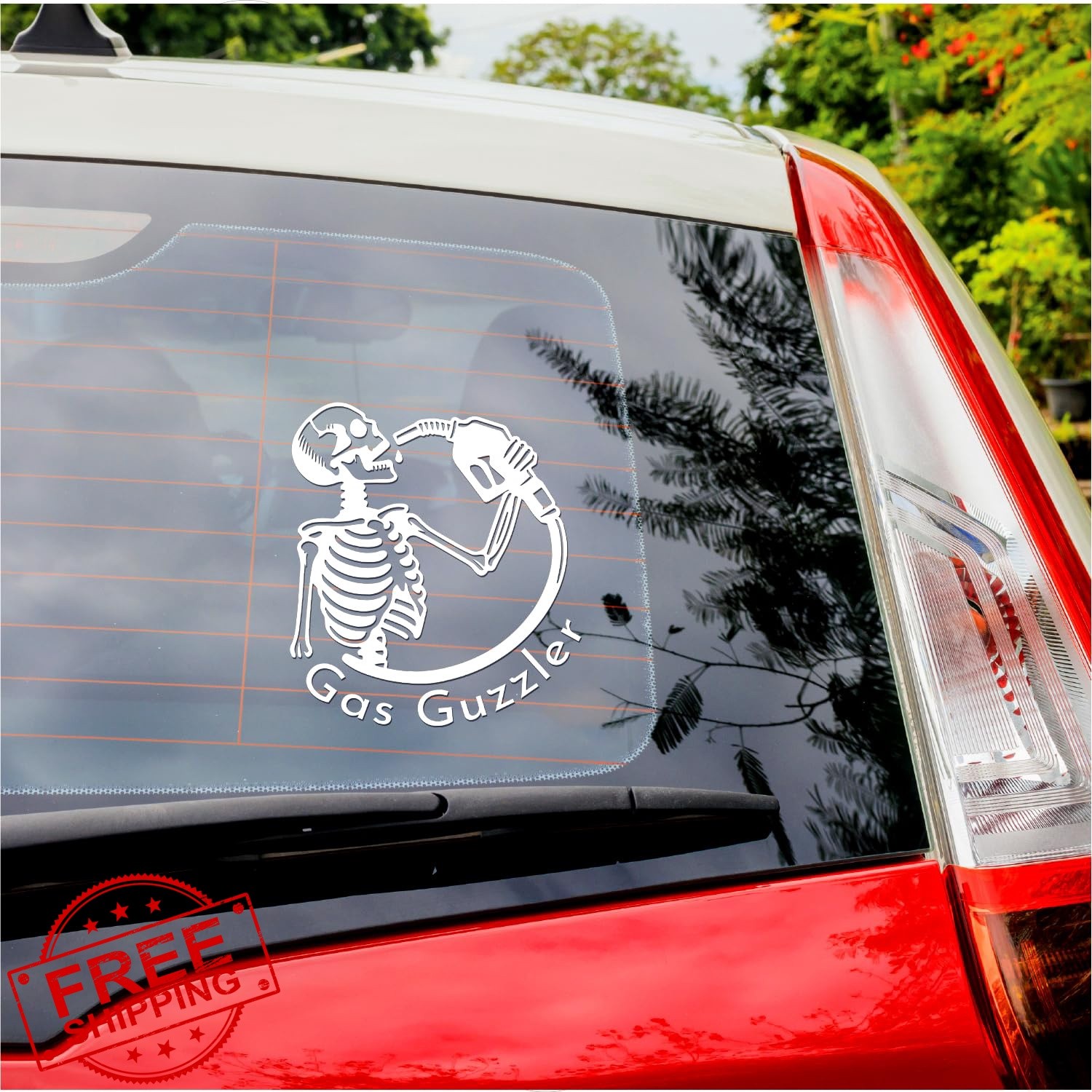 925 Mart 2pc White 5.6"x6.3" Skeleton Sticker