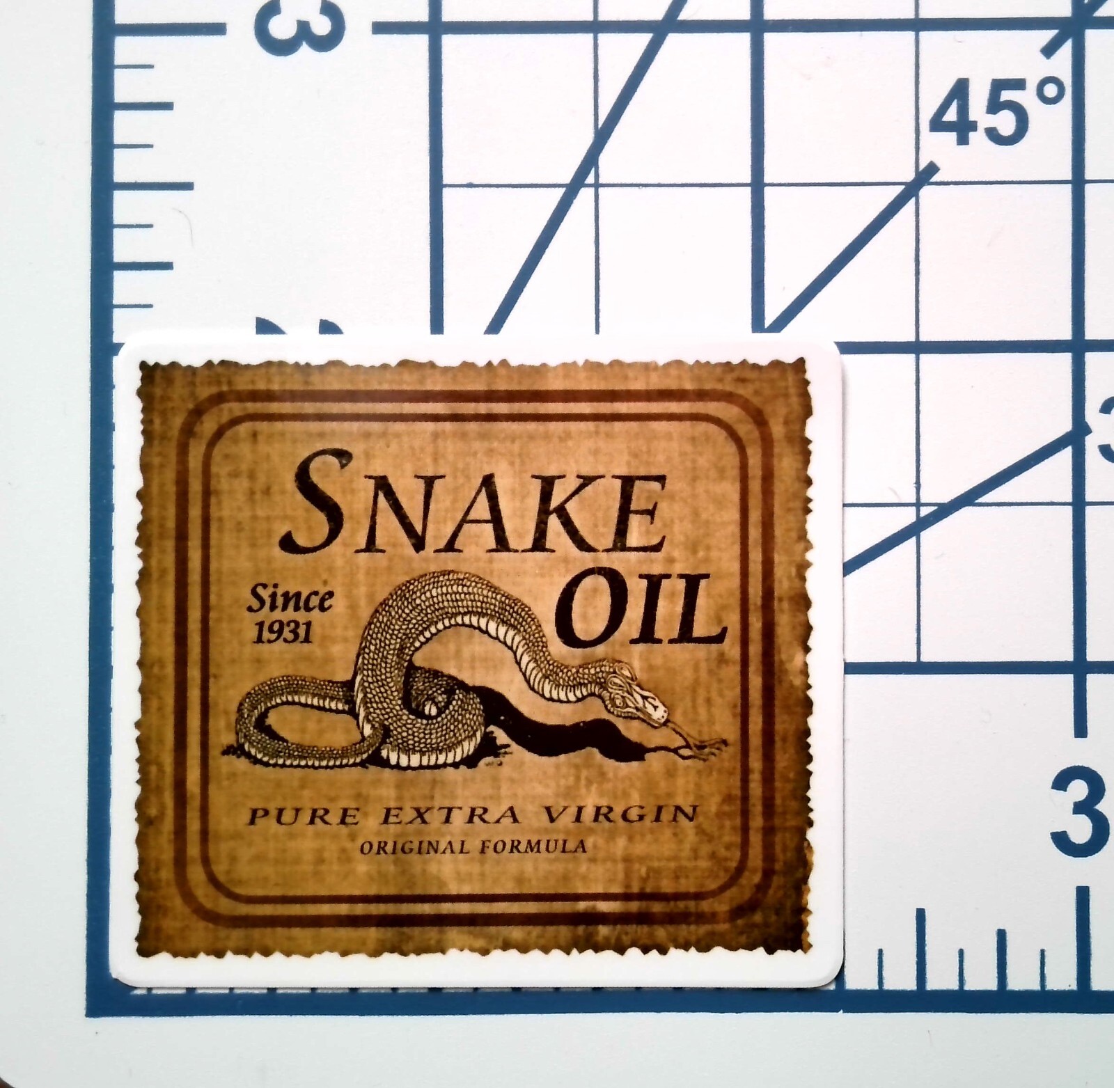Snake Oil Vintage Label Sticker Die Cut Vinyl Retro Journal Scrapbook Gift