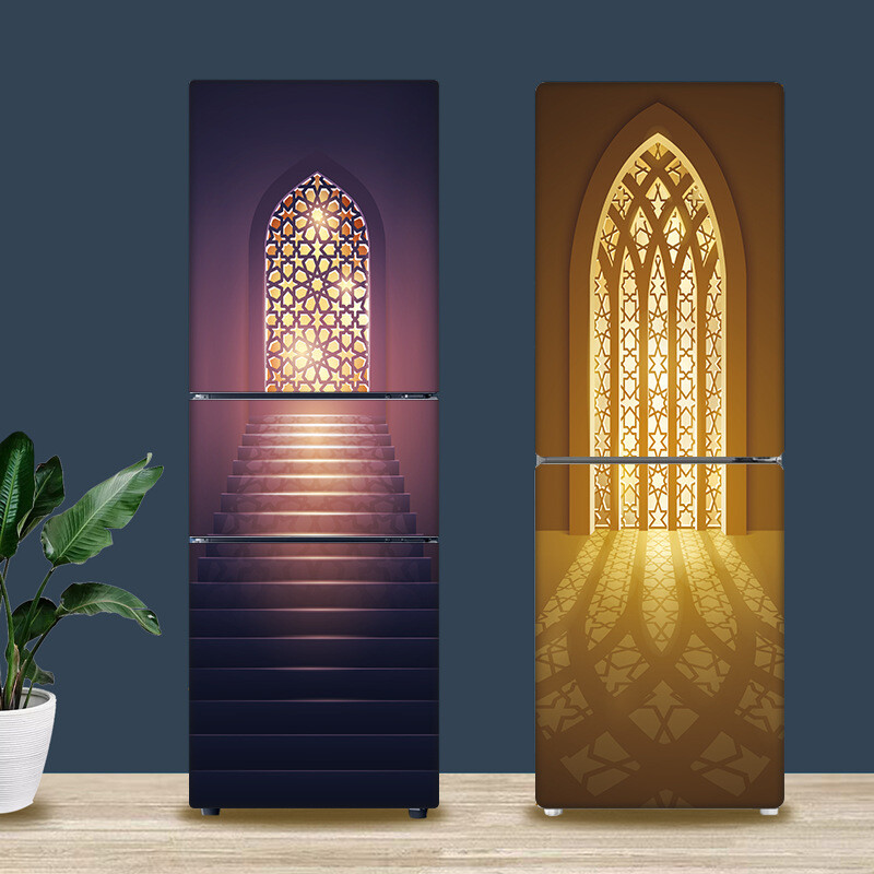 Muslim Refrige Stickers Self Adhesive Waterproof Wall Wardrobe Door Decor Mural