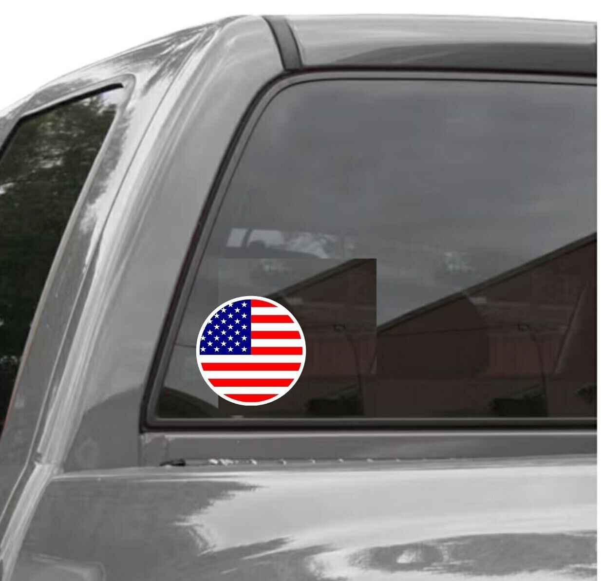 Round American Flag Sticker Decal Vinyl Circle USA America Stars