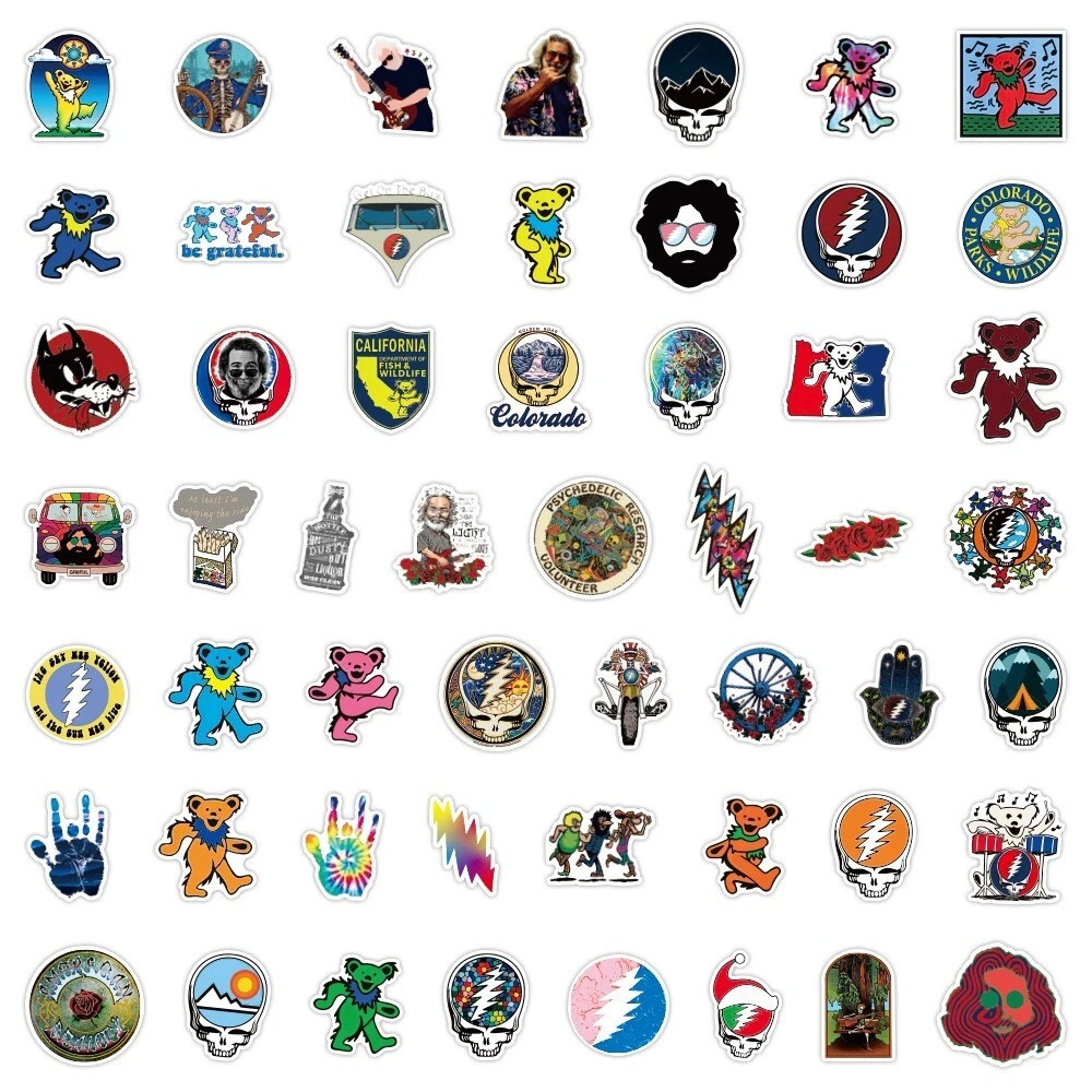 100 Different Grateful Dead Stickers, 60th Anniversary of the Grateful Dead 2025