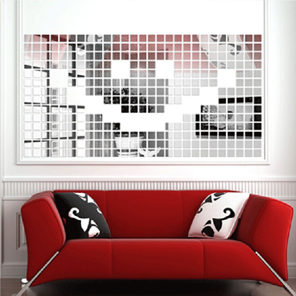 200Pcs 0.8" Square Acrylic Mirror Wall Stickers Decal Art Murals DIY Home Decor