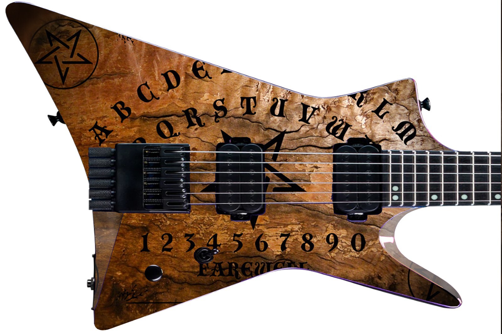 Guitar Skin Axe Wrap Re-skin Bass Reface – Ouija Wood Attic Find 761