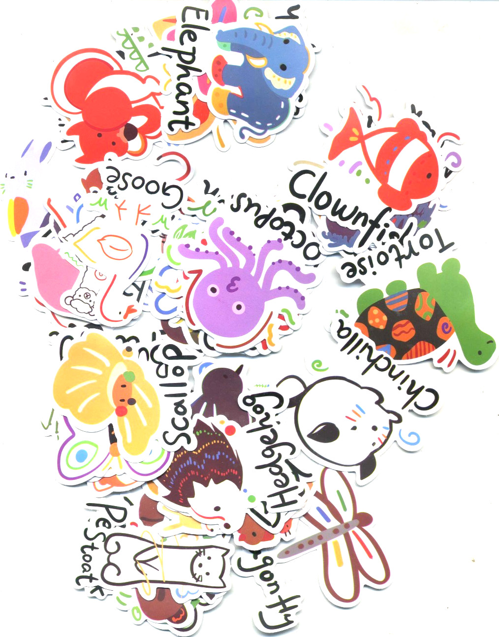 NEW Astori 100 pcs Cute Colorful Animal Stickers for Kids, Vinyl Waterproof #586