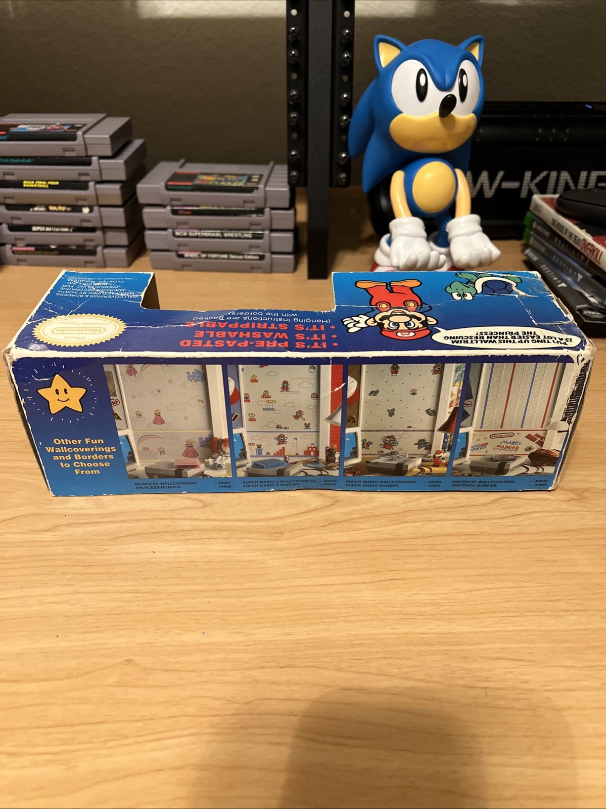 Nintendo Super Mario Vinyl Walltrim (1989) *Peach* New In Original Box 5 Yards