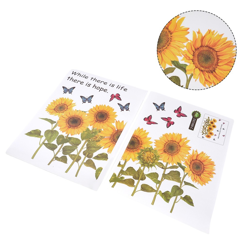 Fashionable Removable Sunflower Wall Sticker Flower Decor Waterproof Decals