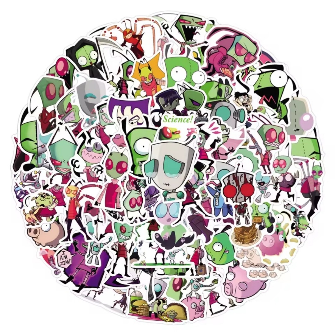 10 PCS Invader Zim (Unofficial) Cartoon Kids TV Show Stickers BRAND NEW Set 2