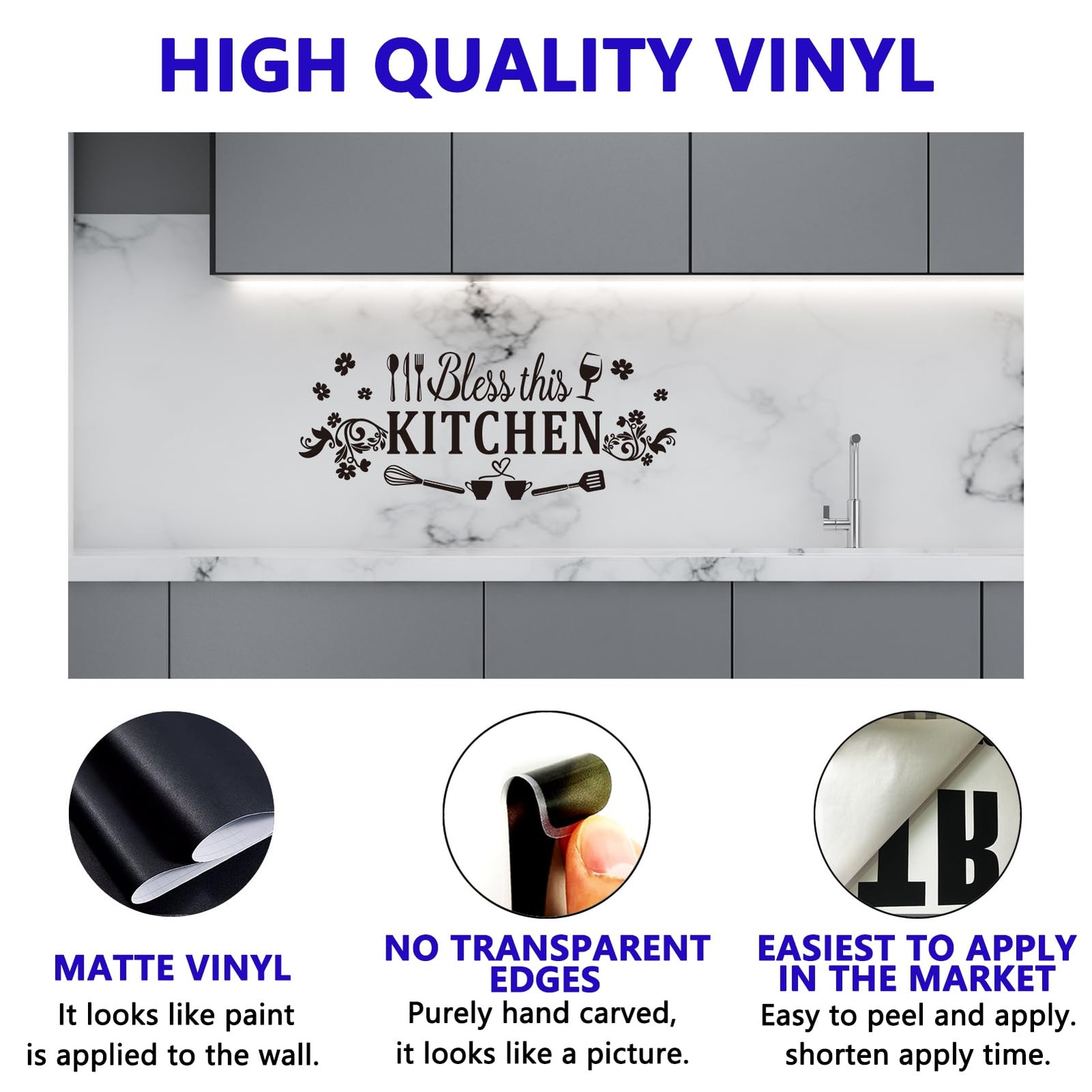 Family Quotes Wall Stickers for Kitchen: Inspirational Home Vinyl Art Wall De…