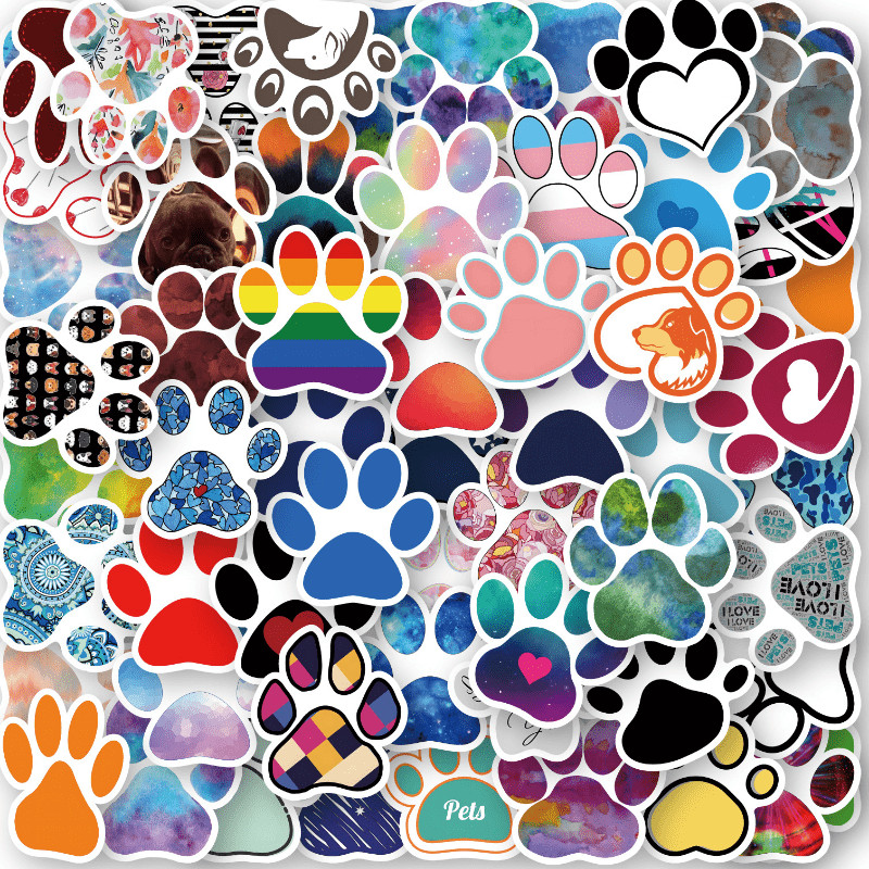 PAW PRINTS Vinyl Stickers~DOG Puppy CAT Kitten PET Animal Print~WATERPROOF Decal