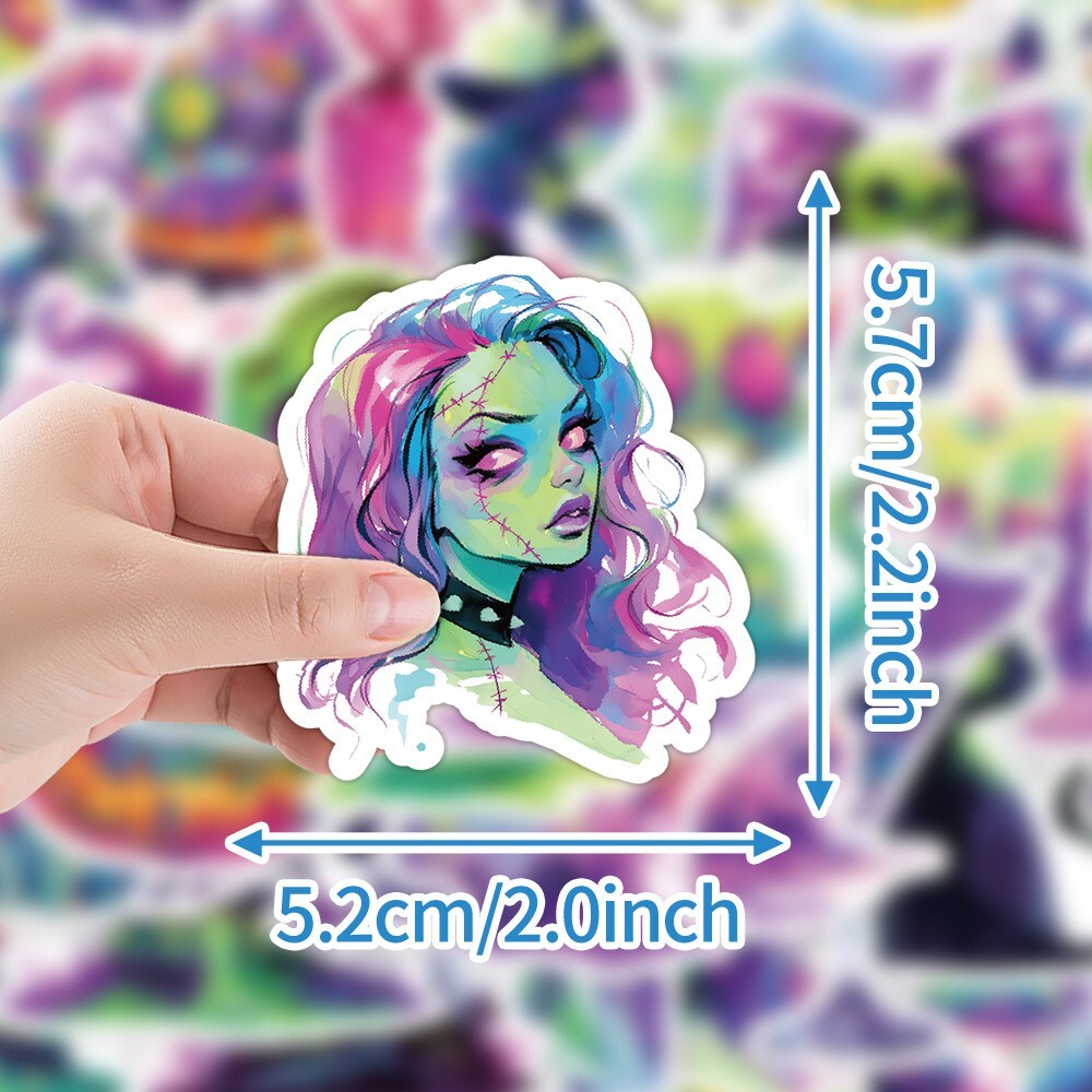 50 Pcs Stickers Neon Halloween Laptop Luggage Skateboard Auto Car Graffiti Vinyl