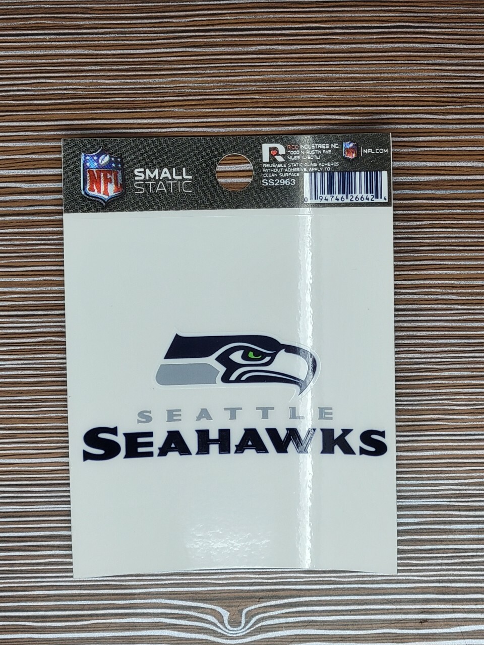 Seattle Seahawks Small Static-Cling Window Decal Sticker – Approx 3" x 4"