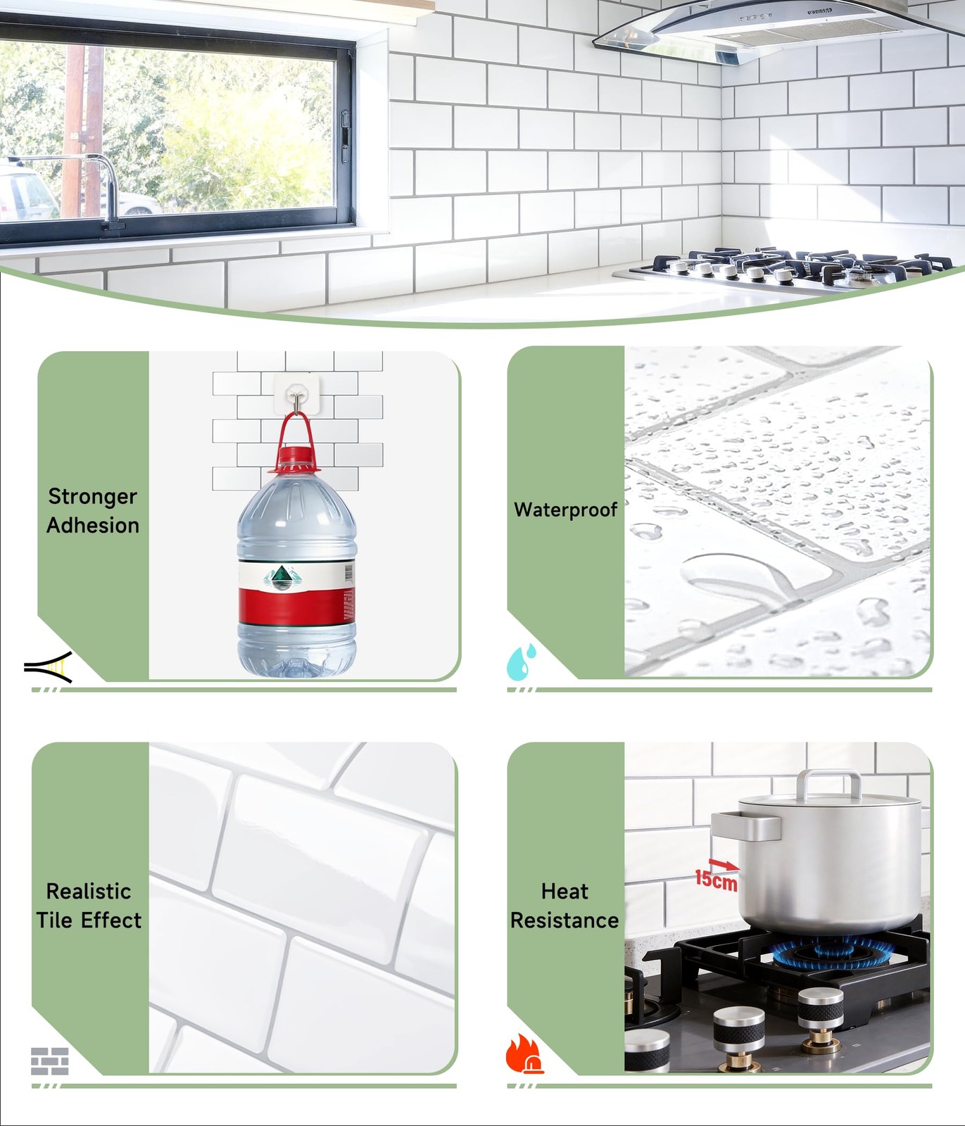 Peel and Stick Backsplash for Kitchen: Self Adhesive Wall Tiles for Bathroom …