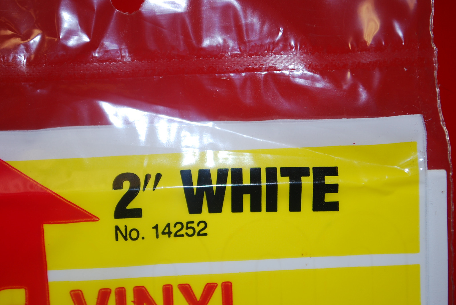 Presto Stik Vinyl Plastic Letters & Numbers 2" White Permanent #14252 S6478