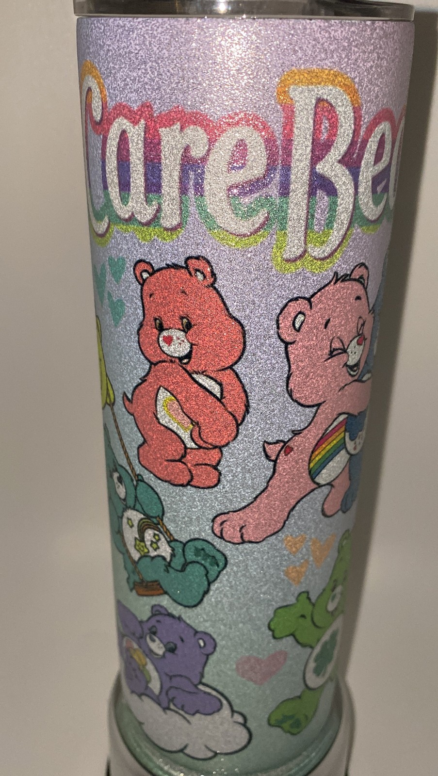 Care Bears GLITTER retro 20 oz tumbler inspired Nostalgic 80s HOT or COLD