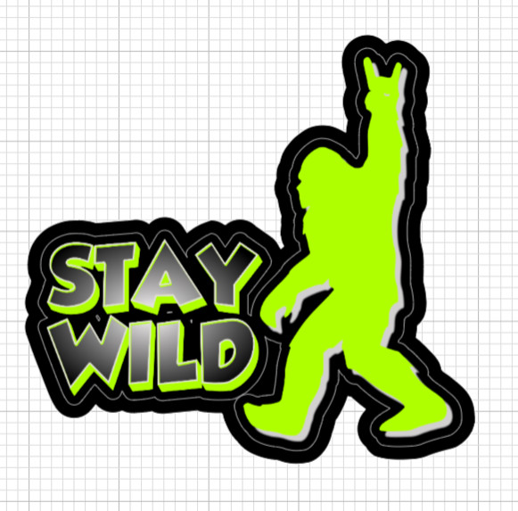 (2) Stay Wild Rock On Bigfoot Vinyl Stickers Decal Custom Waterproof Cup Laptop