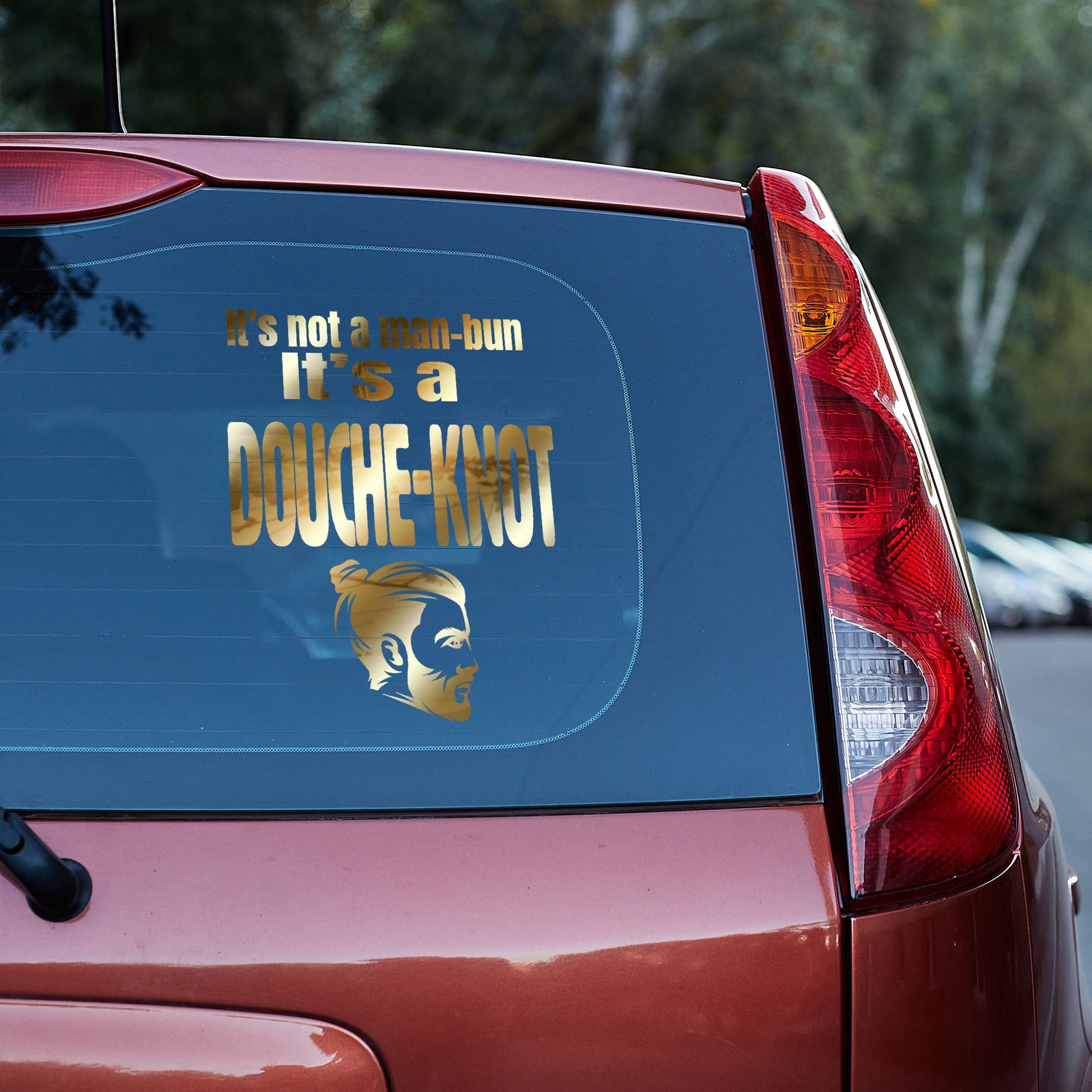It's not a manbun it's a douche knot vinyl decal