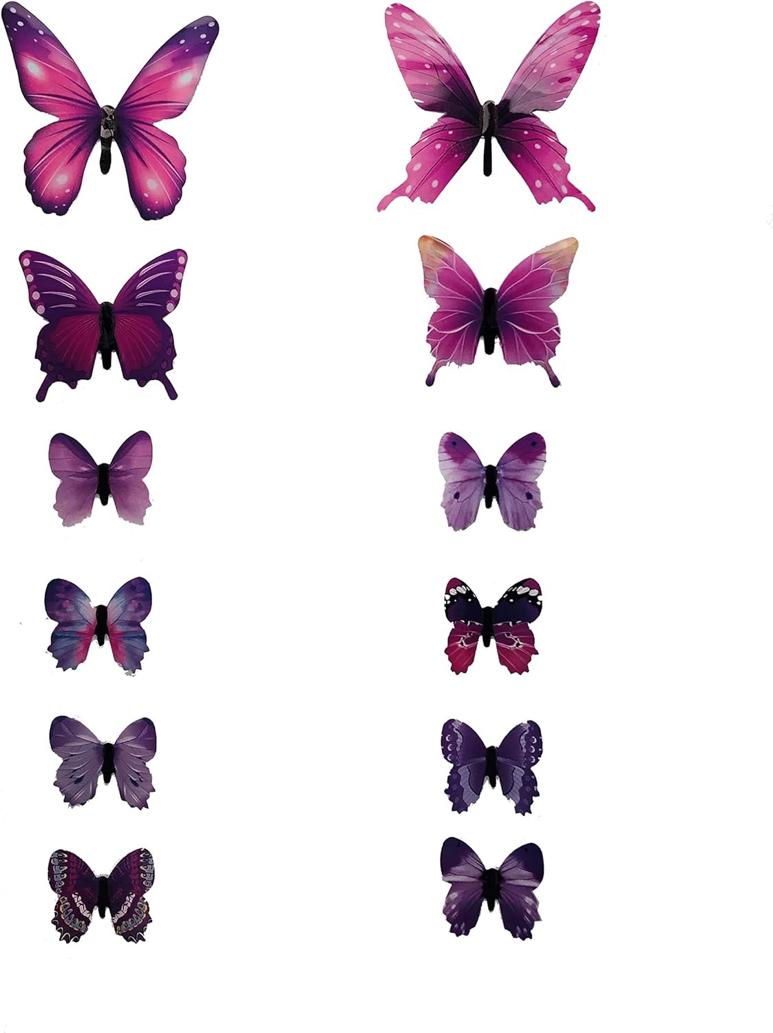 132 Pcs Butterfly Decals, 3D Colorful Butterfly Wall Stickers, 3D Plastic Butter