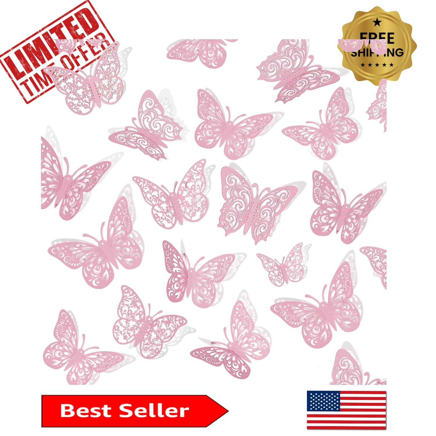 Charming 72Pcs 3D Butterfly Wall Decals – Removable Stickers for All Occasions