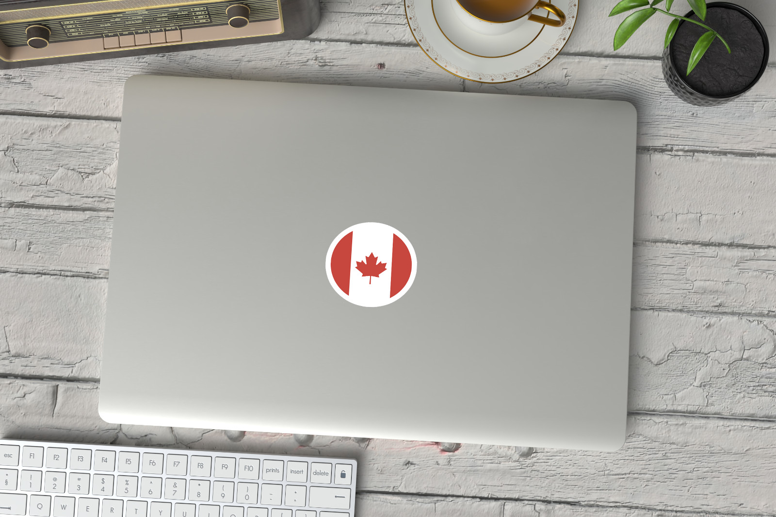 Canada Flag Stickers – 6 Pack Round Maple Leaf Decals – Patriotic Canadian Vinyl